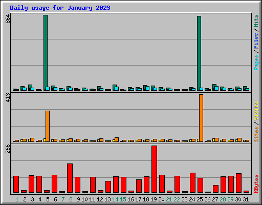 Daily usage for January 2023