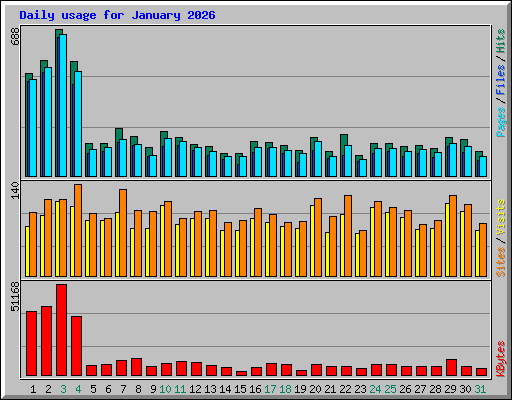 Daily usage for January 2026