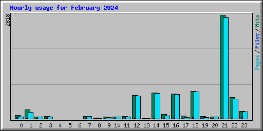 Hourly usage for February 2024