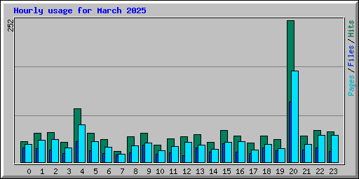 Hourly usage for March 2025