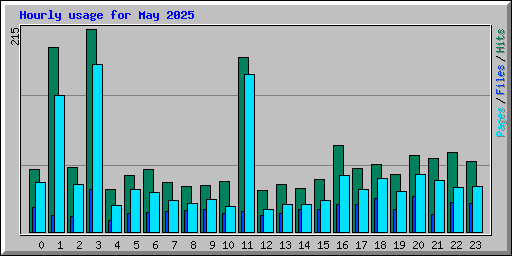 Hourly usage for May 2025